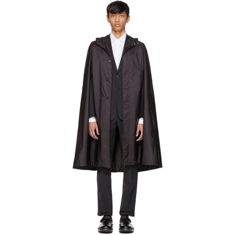 prada black waterproof nylon cape coat|prada jacket.